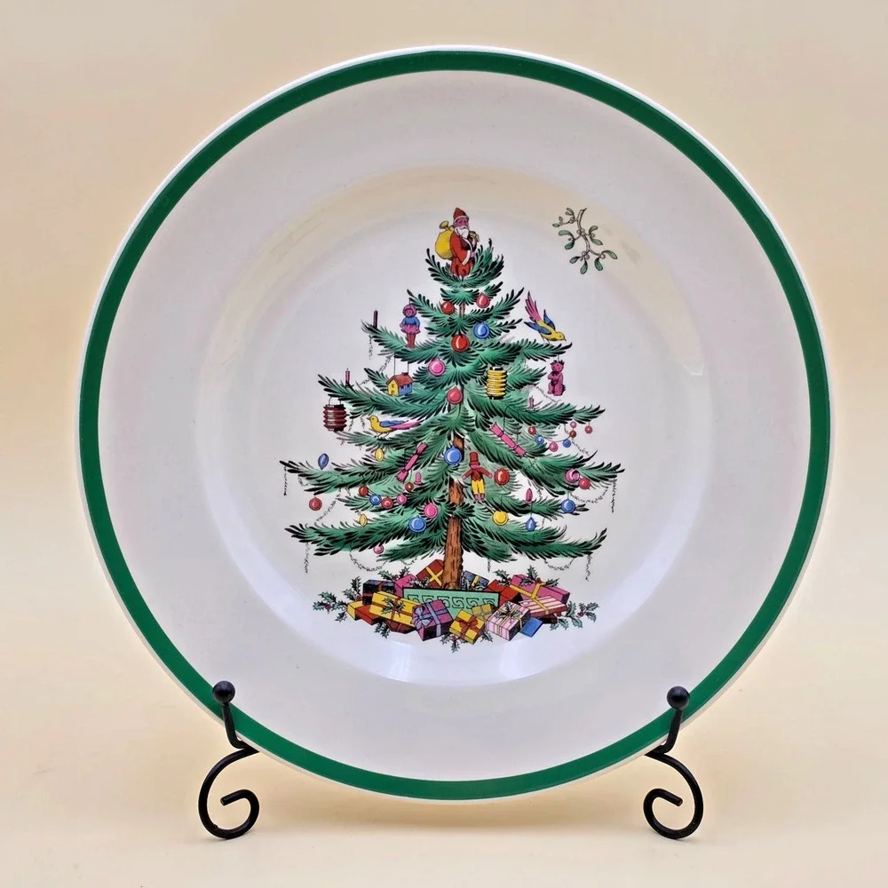 Spode Christmas Tree 3-piece Buffet Set England Earthenware Original Box Vintage